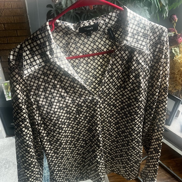 Theory blues Brown and light angle blouse - Picture 4 of 7